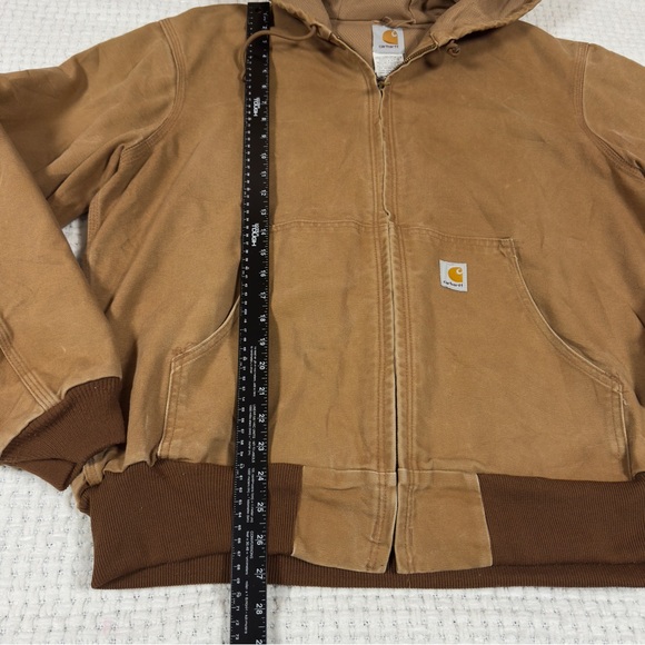 Carhartt Men’s Brown Hooded Jacket Size Large Workwear - Picture 6 of 11